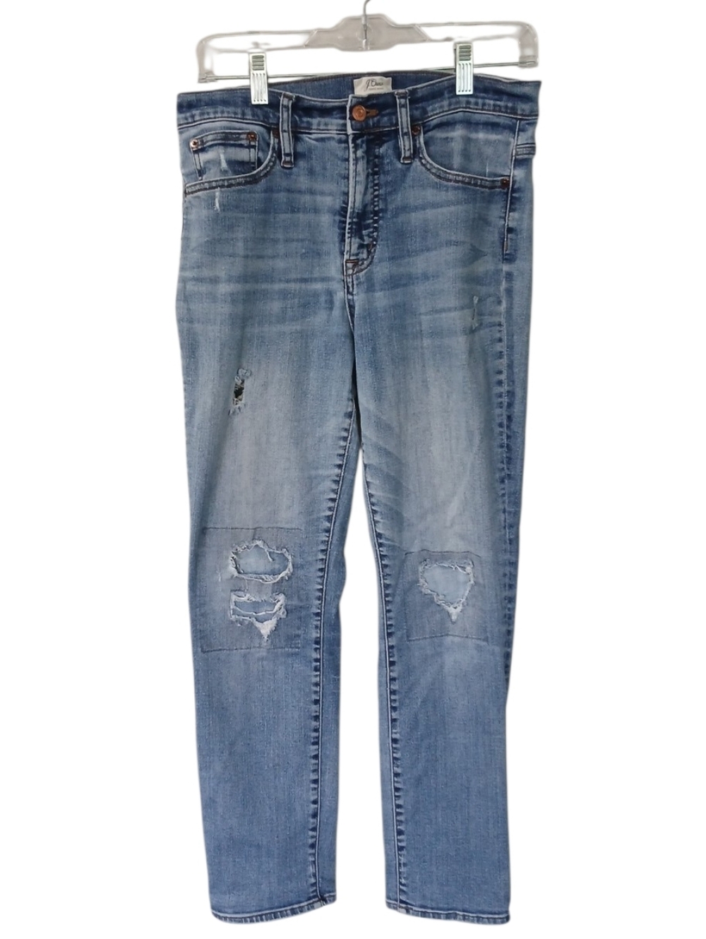 J. Crew Vintage Straight Light Blue Distressed Jeans Size 29